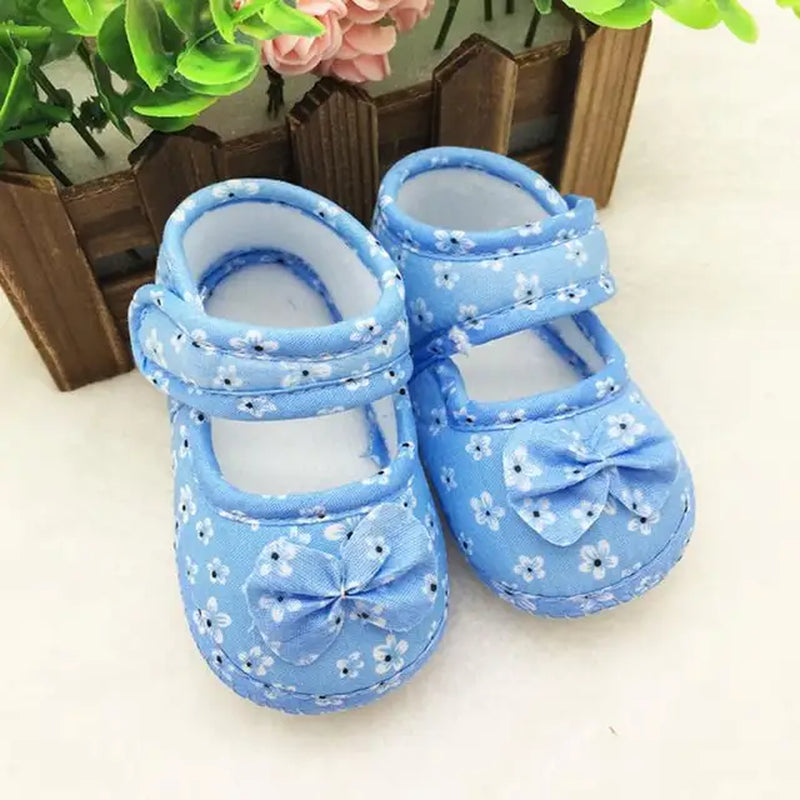 2021 Fashion Baby Shoes Luxury Kids Baby Bowknot Printing Newborn Cloth Shoes Bebes Zapatos Scarpe Da Bambina Eleganti