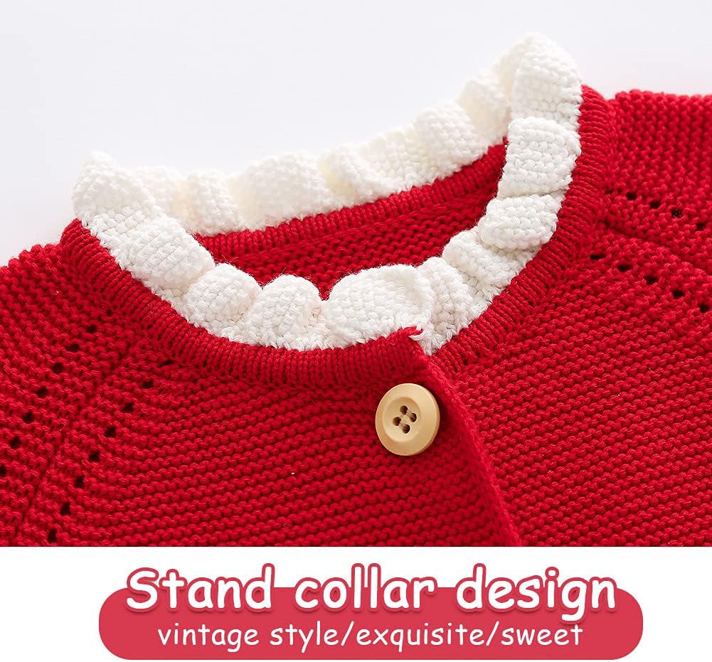 Baby Girls' Fall Winter Cardigan Sweaters Coats Outfits for Toddlers