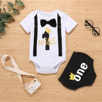 My First Birthday Boys Outfits for Baby Summer Newborn Clothes Baby Boy Sets Party Cake Smash Outfits for Kids Boy Suits