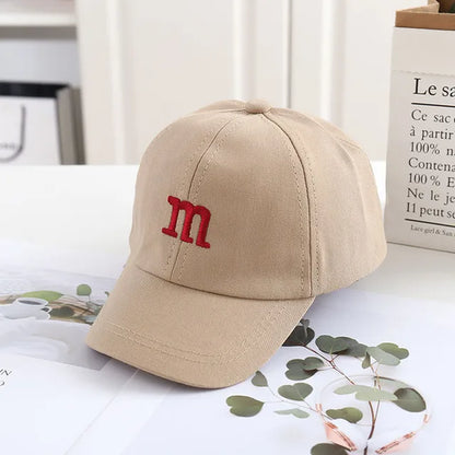 Children'S Kids Baseball Cap for Girl Boy Spring Summer Baby Sun Hat M Letter Embroidered Toddler Peaked Caps Кепка 아기모자