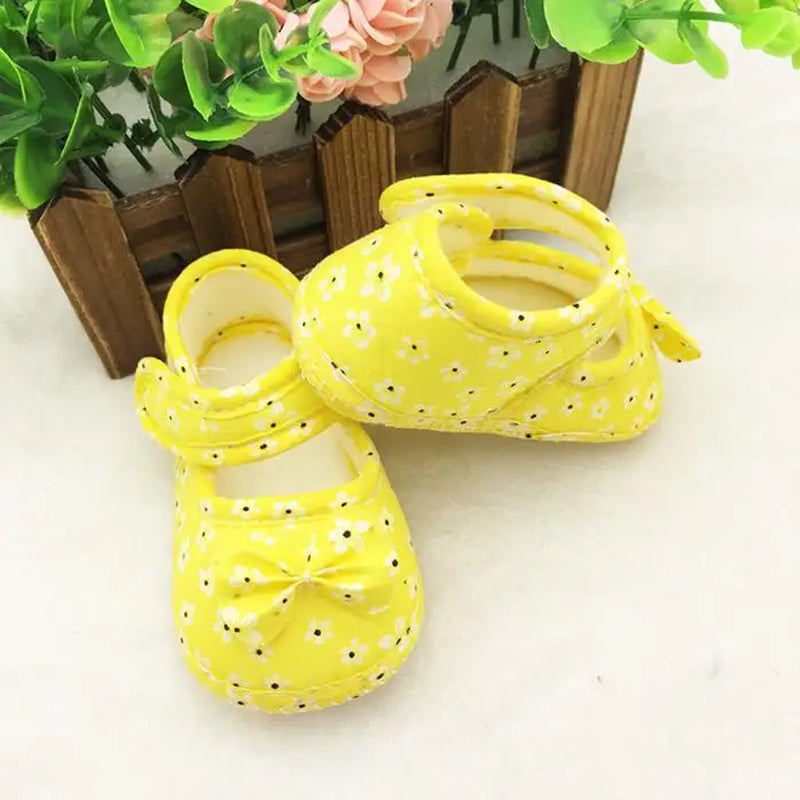 2021 Fashion Baby Shoes Luxury Kids Baby Bowknot Printing Newborn Cloth Shoes Bebes Zapatos Scarpe Da Bambina Eleganti