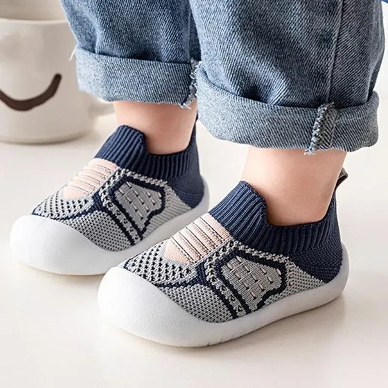 Baby Shoes Anti-Slip Breathable Infant Crib Floor Socks with Rubber Sole for Children Girls Boys Mesh Shoes Soft Bottom Slippers