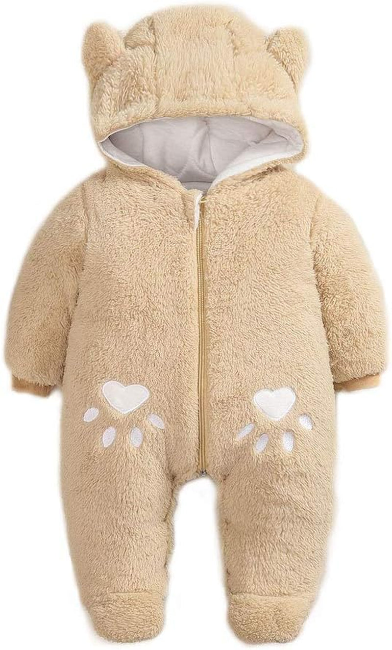 Baby Infant Boy Girl Winter Warm Snowsuit Outwear Newborn Hooded Footed Romper Jumpsuit for 0-18 Months