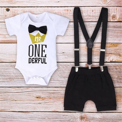 My First Birthday Boys Outfits for Baby Summer Newborn Clothes Baby Boy Sets Party Cake Smash Outfits for Kids Boy Suits