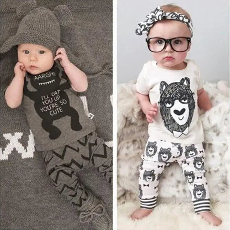 New Summer Baby Boy Clothes Kids Clothes Sets T-Shirt+Pants Suit Clothing Set Cartoon Printed Clothes Newborn Sport Suits